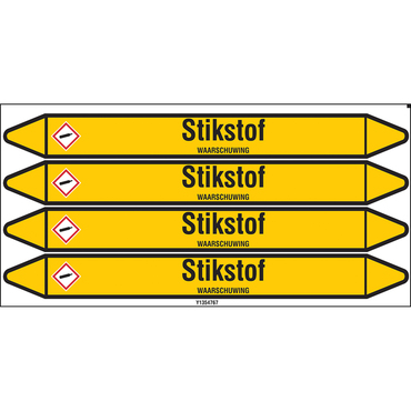Pipe marker "Stikstof", 26x250mm - 4 pc/card